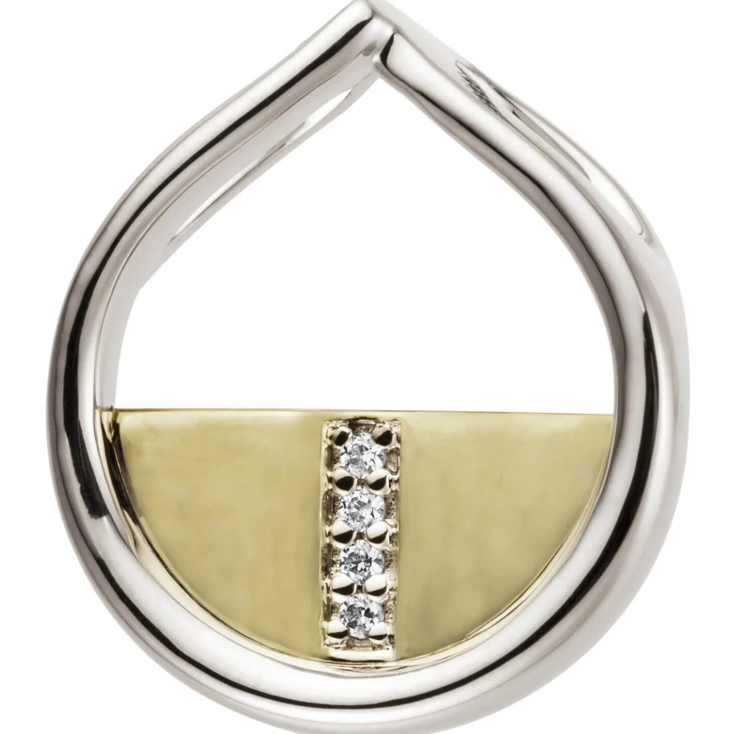 Anhänger 14,3x16,3mm aus 585 Gelbgold & Weißgold mit 4 Brillanten 0,02ct