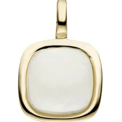 Anhänger 9,8x14,9mm aus 585 Gold Gelbgold mit Opal creme-weiß mit Schimmer