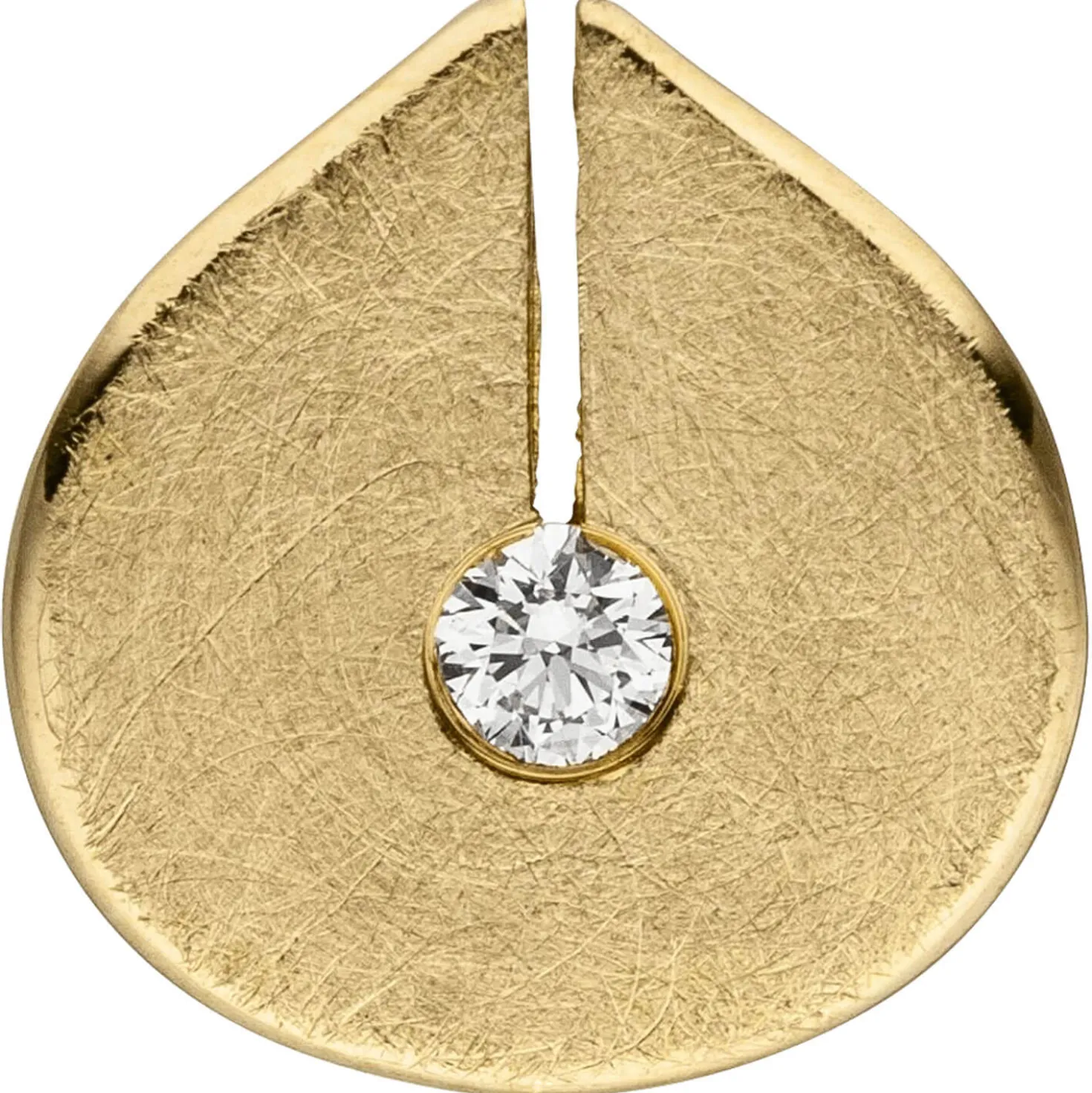 Anhänger 10,9x11,4mm aus 585 Gold Gelbgold mit Diamant Brillant 0,06 ct W/si