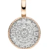 Anhänger 8,6x13,3mm aus 585 Gold Rotgold flach mit 24 Diamanten 0,15 Ct