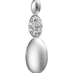 Anhänger 6,4x21,6mm aus 925 Silber mattiert mit 7 Zirkonia Halsschmuck Damen