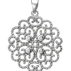 Anhänger 20,6x23,1mm aus 925 Silber mit 4 weißen Zirkonia mit Ornament