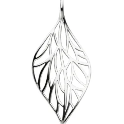 Anhänger 19,9x44,5mm Blatt Blättchen Silhouette aus 925 Silber rhodiniert Damen