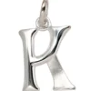 Anhänger 10,6x14,9mm Buchstabe K aus 925 Silber glänzend teilmattiert Unisex