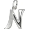 Anhänger 10,7x14,8mm Buchstabe N aus 925 Silber glänzend teilmattiert Unisex