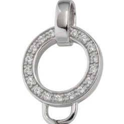 Anhänger 17x27mm Carrier Träger Einhänger Charms mit Zirkonia rundum 925 Silber