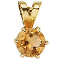 Anhänger 5,9x10,4mm Citrin gelb-orange & 585 Gold Gelbgold Halsschmuck Damen
