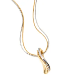 Anhänger 6,3x24mm Diamanten 0.06Ct W/P1 Brillanten 585 Gold Gelbgold Damen