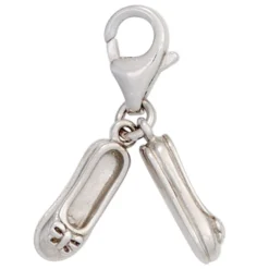 Anhänger 9,2x19,9mm Einhänger Charm Ballerinas Schuhe aus 925 Echt Silber Damen