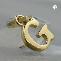 Anhänger 8x6mm Einhänger G Goldbuchstabe Buchstabe aus 375 Gold Gelbgold