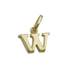 Anhänger 8x9mm Einhänger W Goldbuchstabe Buchstabe aus 375 Gold Gelbgold