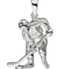 Anhänger 15,6x21,1mm Eishockey Spieler mit Puck aus 925 Silber matt-glänzend