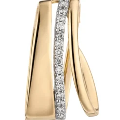 Anhänger 10,8x17,6mm eleganter mit 15 Diamanten 0.1Ct W/P1 585 Gold Gelbgold