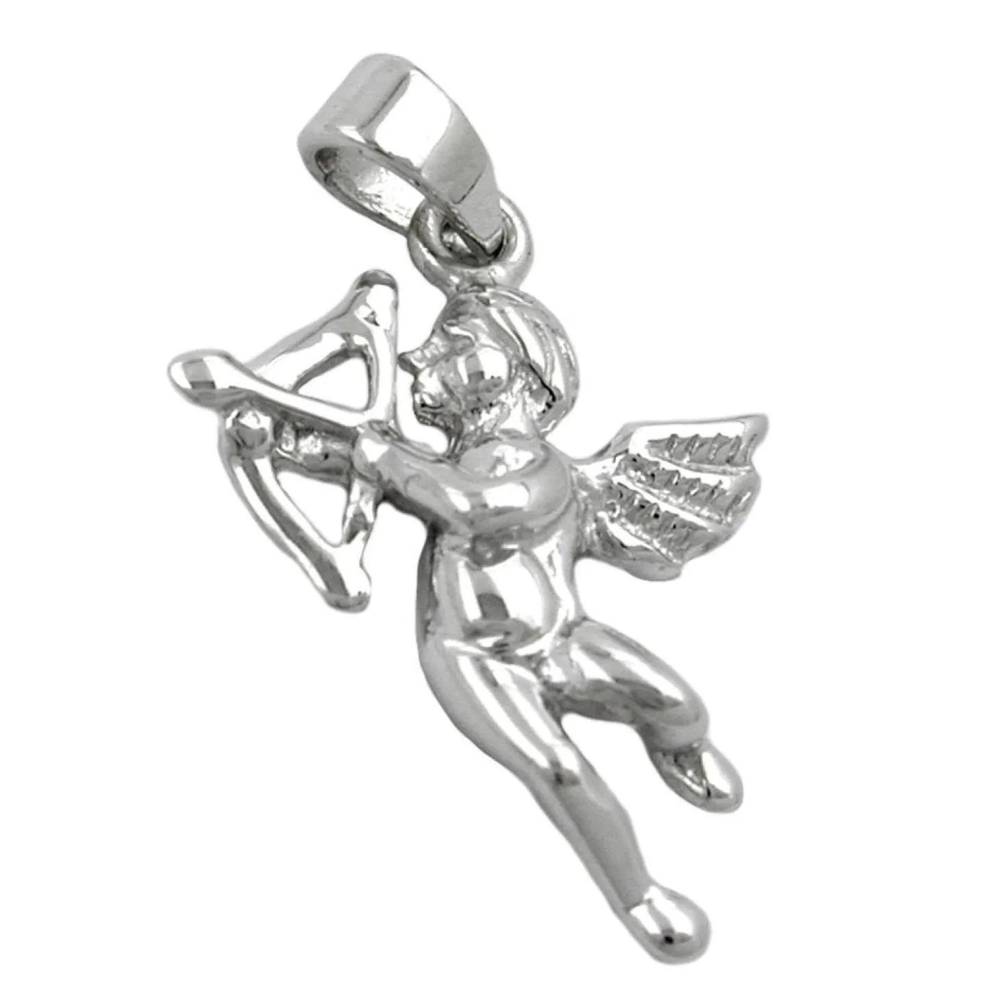Anhänger 20x14mm Engel mit Pfeil und Bogen aus echtem 925 Silber für Damen