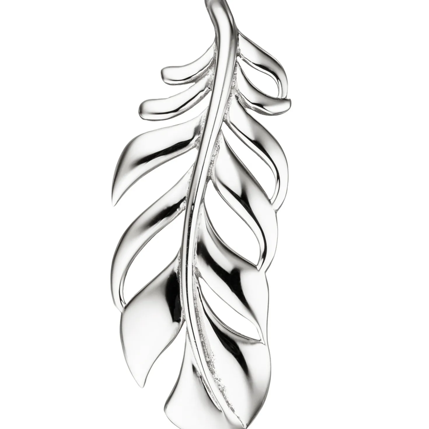 Anhänger 12,5x31,9mm Feder aus 925 Silber glänzend Halsschmuck Damen
