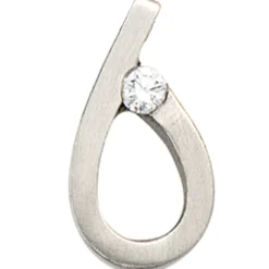 Anhänger 8,4x15,4mm 6-Form mit Diamant Brillant 0,08 Ct 950 Platin edel