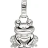 Anhänger 18,1x22mm Frosch Kröte mit Zirkonia weiß 925 Silber Silberanhänger