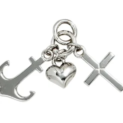 Anhänger 10,2x24,8mm Glaube Liebe Hoffnung 925 Silber Einhänger Unisex