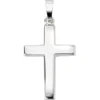 Anhänger 14x23,1mm Goldanhänger Kreuz aus 585 Weißgold schlicht Unisex