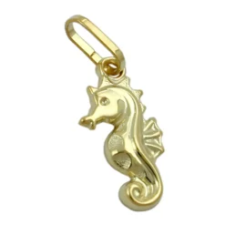 Anhänger 14x7mm Goldanhänger Seepferdchen Seepferd aus 375 Gold Gelbgold Damen