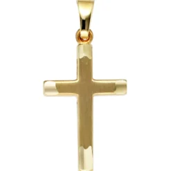 Anhänger 12,1x20,5mm Goldkreuz Kreuz aus 333 Gold Gelbgold mattiert in der Mitte