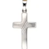Anhänger 12x20,6mm Goldkreuz Kreuz mit Streifen 333 Gold Weißgold teilmattiert