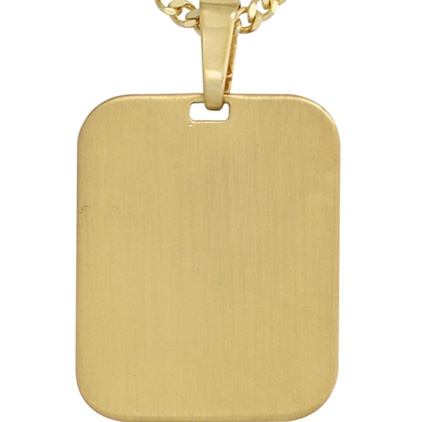 Anhänger 19,2x24,1mm Gravur Platte Amulett 333 Gold Gelbgold mattiert Unisex