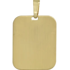 Anhänger 19,2x24,1mm Gravur Platte Amulett 333 Gold Gelbgold mattiert Unisex