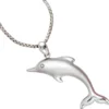 Anhänger 39,5x29,3mm Halsschmuck Delfin 925 Silber rhodiniert teilmattiert Damen