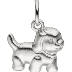 Anhänger 11,3x11,1mm Halsschmuck Kinder Hund Hündchen aus 925 Silber rhodiniert