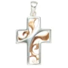 Anhänger 14,4x21,9mm Halsschmuck Kreuz 925 Silber rhodiniert teilrotvergoldet