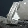 Anhänger 16x7mm Halsschmuck mit quadratischem Zirkonia am Rand 925 Silber Damen