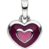 Anhänger 9,2x9,5mm Herz Herzchen mit pink-lila Lakierung 925 Silber rhodiniert