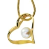 Anhänger 19,7x21,3mm Herz mit Süßwasser Zuchtperle 585 Gold Gelbgold Damen