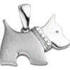 Anhänger 16,8x13mm Hund aus 925 Silber matt-glänzend rhodiniert Kinder