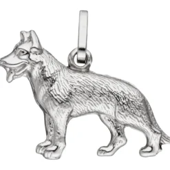 Anhänger 21,3x14,5mm Hund Schäferhund aus echtem 925 Silber 3D-geformt Unisex