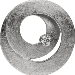 Anhänger 20,8x21,2mm in Spiralform 585 Gold Weißgold Diamant 0,09 Ct rund