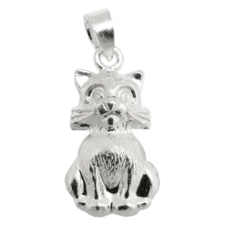 Anhänger 15x9mm Katze Kätzchen aus 925 Silber Kettenanhänger Halsschmuck Damen