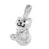 Anhänger 15x10mm Katze mit weiß Zirkonia facettiert 925 Echt Silber Kinder
