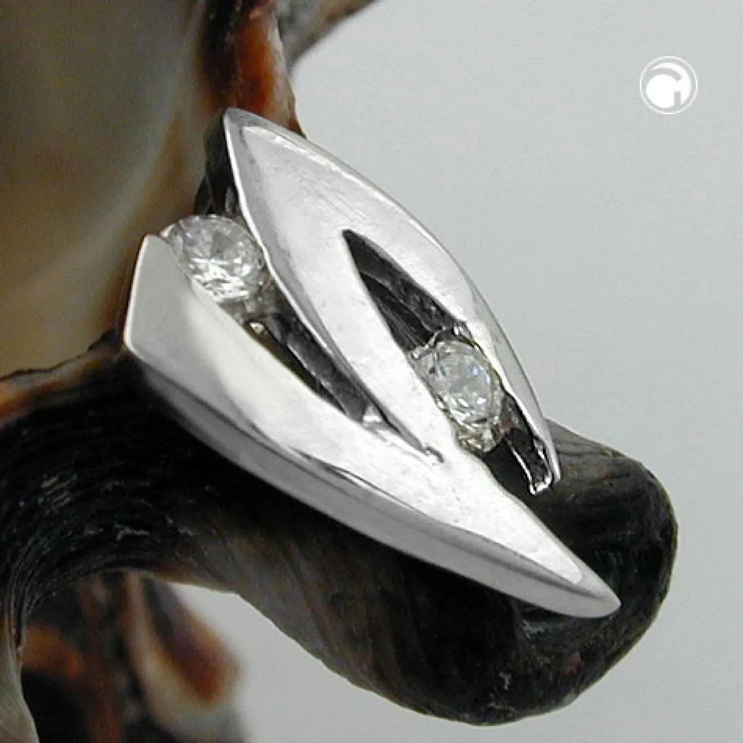 Anhänger 10x6mm Kettenanhänger mit Zirkonia 375 Weißgold Gold Damen Goldanhänger