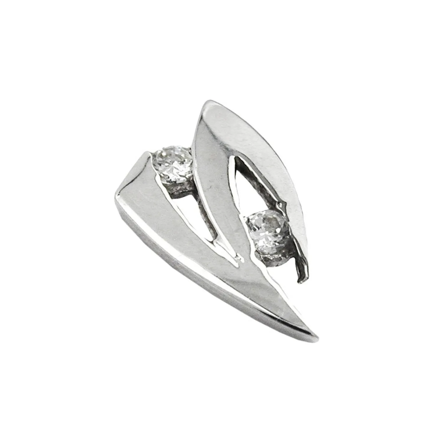Anhänger 10x6mm Kettenanhänger mit Zirkonia 375 Weißgold Gold Damen Goldanhänger