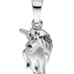 Anhänger 7,6x14,1mm Kinder Halsschmuck Einhorn aus 925 Sterlingsilber rhodiniert