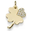 Anhänger 16,5x20mm Kleeblatt 585 Gold Gelbgold mit 13 Diamanten 0,11ct TW-SI