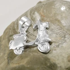 Anhänger 12x16mm kleiner Motorroller aus 925 Silber Kettenanhänger Halsschmuck