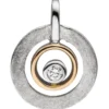 Anhänger 11,1x14,3mm 2 Kreise aus 585 Gold Rotgold mit Diamant 0.03Ct