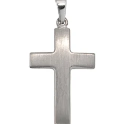 Anhänger 15,9x26,9mm Kreuz aus 925 Echt Silber rhodiniert mattiert schlicht