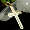 Anhänger 30x19mm Kreuz aus 585 Gelbgold Weißgold Rotgold massiv 3-farbig