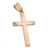 Anhänger 26x16mm Kreuz aus 375 Gold Rotgold mattiert diamantiert Unisex