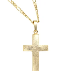 Anhänger 18,7x30,8mm Kreuz 333 Gold Gelbgold eismatt Unisex Goldanhänger
