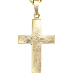 Anhänger 18,7x30,8mm Kreuz 333 Gold Gelbgold eismatt Unisex Goldanhänger